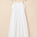  Ainsley Stripe Spaghetti Strap Pocketed Maxi Dress