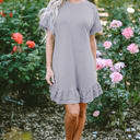  Belen Lace Ruffled T-shirt Dress