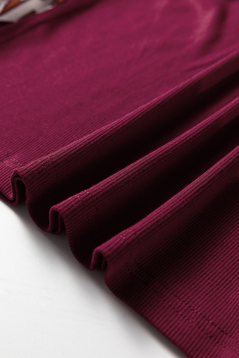 Bellamy Ribbed Body Patchwork Long Sleeve Top