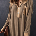  Bianca Waffle Knit Long Sleeve Top