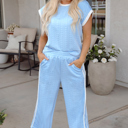 Beau Blue XL Billie Colorblock Edge Tank Top