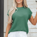  Birdie Textured Short Sleeve Sweater