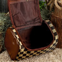  Black Checkered Zipper Makeup Bag