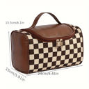  Black Checkered Zipper Makeup Bag