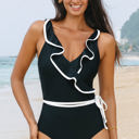  Jayla Ruffled Wrap V Neck Swimsuit