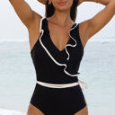  Jayla Ruffled Wrap V Neck Swimsuit