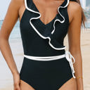  Jayla Ruffled Wrap V Neck Swimsuit