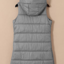  Black Hooded Long Quilted Vest PLUS Coat