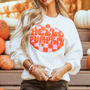 White Large Blair Halloween Pumpkin Patched Pullover Sweatshirt