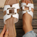  Blair Metal Decor Cut Out Square Toe Slippers