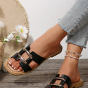  Blair Metal Decor Cut Out Square Toe Slippers