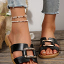 Black Size 8.5 Blair Metal Decor Cut Out Square Toe Slippers