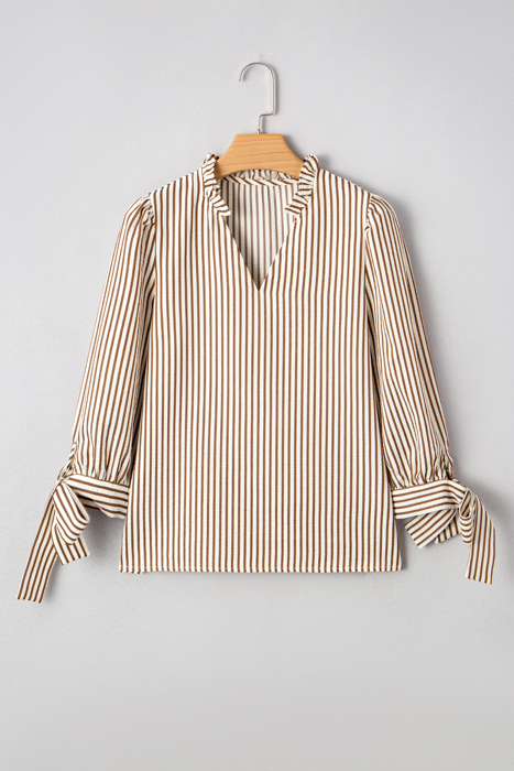 Blair Tied Cuffs Seersucker Blouse