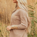  Blake Waffle Textured Tunic Henley Top with Slits