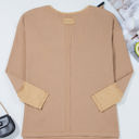  Blake Waffle Textured Tunic Henley Top with Slits