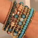  Boho Beaded Multi Layer Elastic Bracelet Set