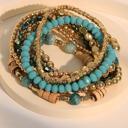  Boho Beaded Multi Layer Elastic Bracelet Set
