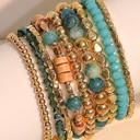  Boho Beaded Multi Layer Elastic Bracelet Set