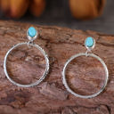  Bold Ring Turquoise Stud Earrings