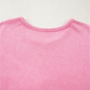  Bonbon Waffle Bowknot Patchwork Graphic Mineral Wash Plus Size Sweatshirt