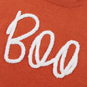  Boo Knitted Pattern Ribbed Edge Sweater
