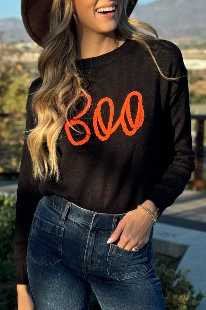 Boo Knitted Ribbed Sweater