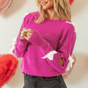  Bow Knot Round Neck Loose Sweater