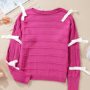  Bow Knot Round Neck Loose Sweater