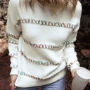  Braelyn Colorful Crossed Stitch Sweater