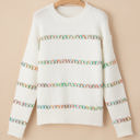  Braelyn Colorful Crossed Stitch Sweater