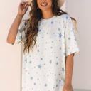 Sky Blue XL Braelyn Stars Oversized Tee