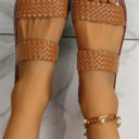  Braided Double Band Leathered Flat Slippers