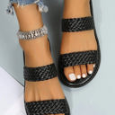  Braided Double Band Leathered Flat Slippers