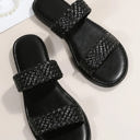  Braided Double Band Leathered Flat Slippers