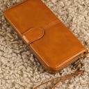 Brown Bria Zip Around Wrist Strap Long Wallet