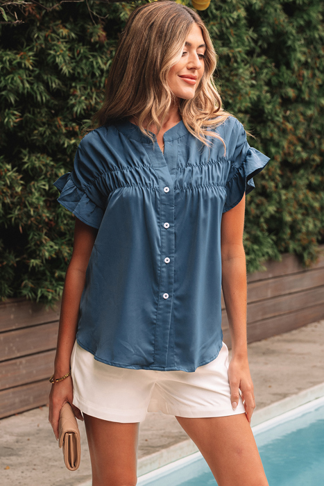 Briana Ruched Short Sleeve Shirt