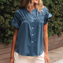  Briana Ruched Short Sleeve Shirt
