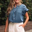  Briana Ruched Short Sleeve Shirt