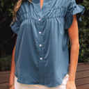  Briana Ruched Short Sleeve Shirt