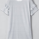  Briana Stripe Ruffled Short Sleeve T Shirt Dress