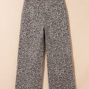  Brianna Leopard Frayed Edge Wide Leg High Waist Jeans