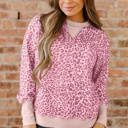 Pink Large Briar Print Patchwork Sweatshirt