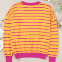  Briar Stripe Trimmed Round Neck Loose Sweater