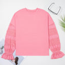  Brielle Lace Ruffled Sleeve Patchwork Loose Sweatshirt