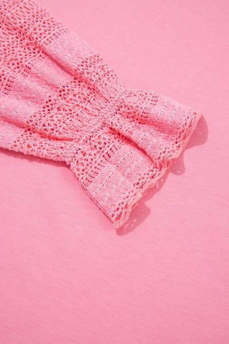 Brielle Lace Ruffled Sleeve Patchwork Loose Sweatshirt
