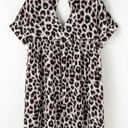  Brinley Cheetah Backless V Neck Loose Fit Mini Dress