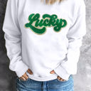  Brinley Chenille Lucky Pattern Sweatshirt