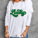  Brinley Chenille Lucky Pattern Sweatshirt