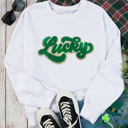  Brinley Chenille Lucky Pattern Sweatshirt