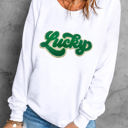 White Large Brinley Chenille Lucky Pattern Sweatshirt